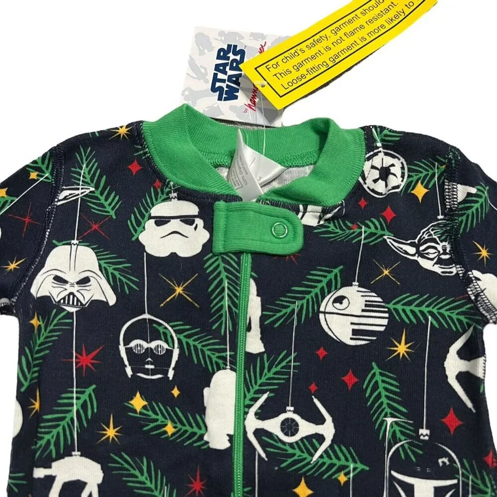 NEW Hanna Andersson Sz 85 (2Y) Star Wars Christmas Zipper Sleeper Pajamas